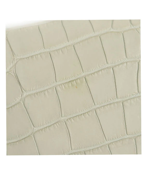 Hermes 2015 (Stamp T) Crocodile Leather Kelly Bi-fold Long Wallet in Matte Beton Color with Gold Hardware