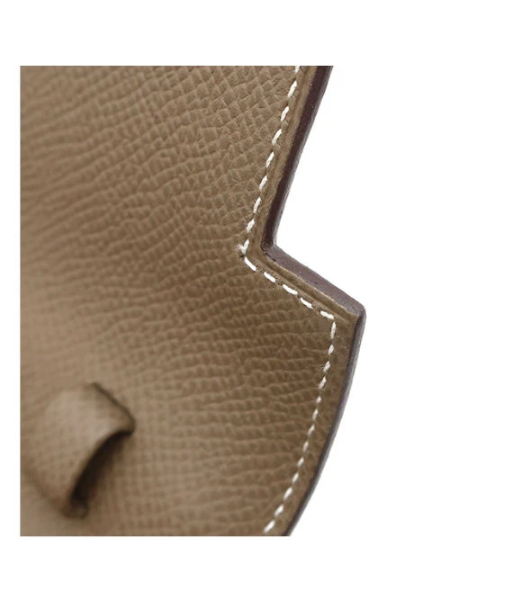 Hermes 2020 (Stamp Y) Epsom Leather Kelly To Go Long Wallet in Etoupe Color with Palladium Hardware