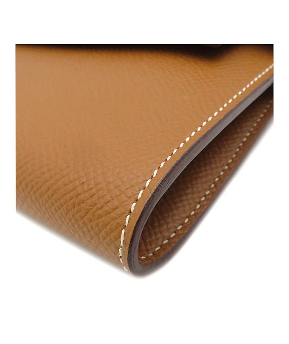 Hermes 2020 (Stamp Y) Epsom Leather Kelly To Go Long Wallet in Golden Brown Color with Palladium Hardware