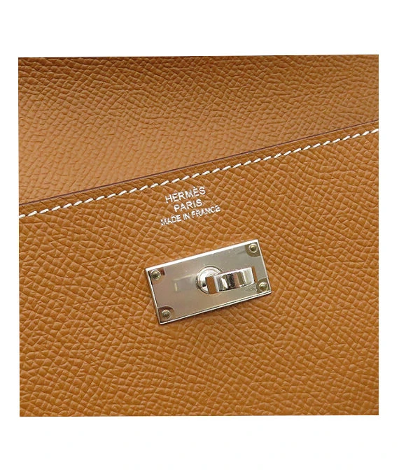 Hermes 2020 (Stamp Y) Epsom Leather Kelly To Go Long Wallet in Golden Brown Color with Palladium Hardware
