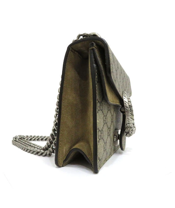 Gucci Beige GG Supreme Canvas and Suede Mini Dionysus Shoulder Bag