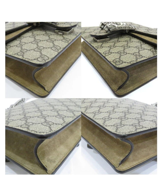 Gucci Beige GG Supreme Canvas and Suede Mini Dionysus Shoulder Bag