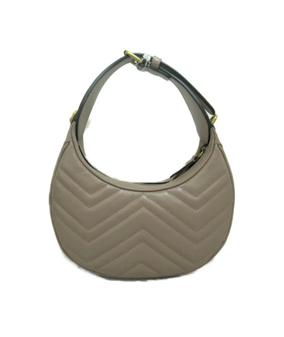 Gucci Pink Matelassé Leather Mini GG Marmont Half Moon Shoulder Bag