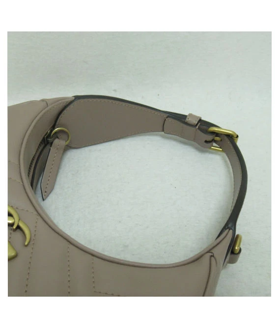 Gucci Pink Matelassé Leather Mini GG Marmont Half Moon Shoulder Bag