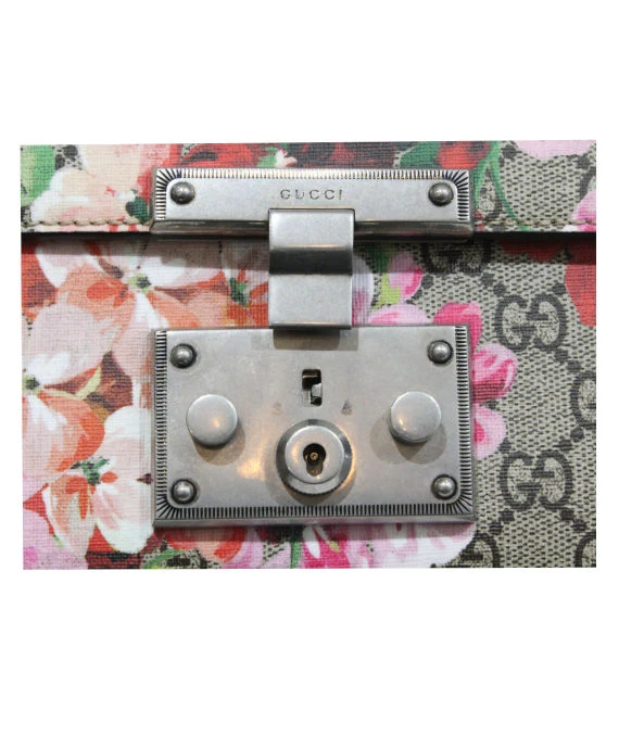 Gucci Multicolor GG Supreme Canvas Small Lock Shoulder Bag