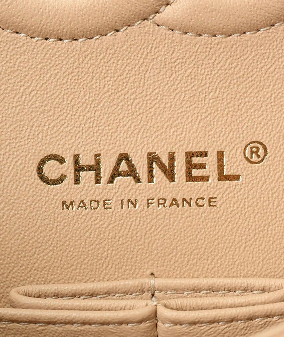 CHANEL Matelasse Classic Beige Color Handbag with Gold Hardware