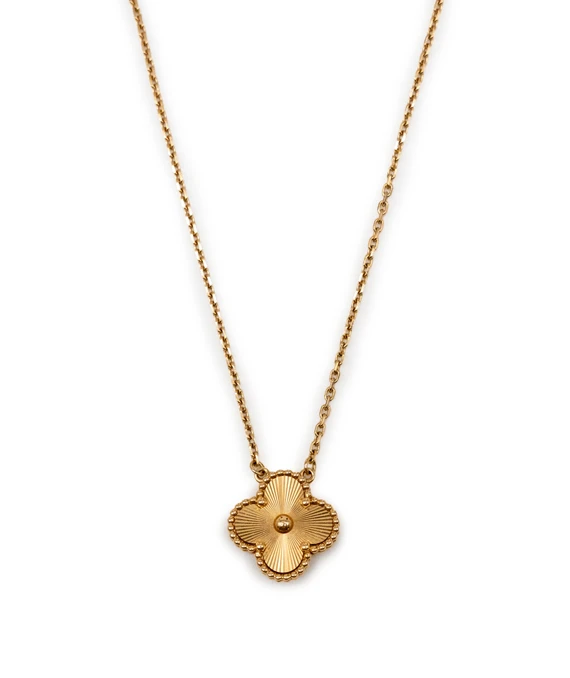 Van Cleef & Arpels Vintage Alhambra Necklace In 18k Yellow Gold