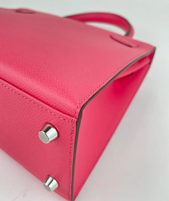 Hermes 2023 Kelly size 25 Rose azale color in Epsom Leather with Palladium hardware