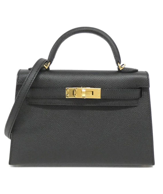 Hermes 2023 Mini kelly 2 Black Color in Epson Leather with Gold Hardware