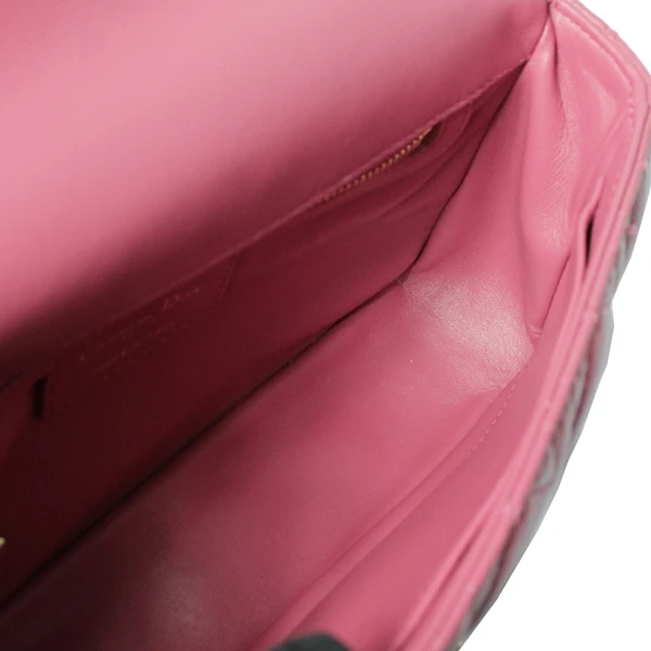 Christian Dior Cannage Calfskin Pink Caro Small Bag with Gold Hardware