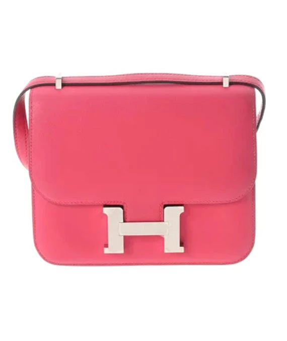 Hermes 2018 Constance 18 Swift Leather Handbag in Rose Extreme with Palladium hardware