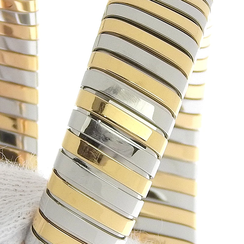 Bvlgari Serpenti Tubogas Single Spiral White Diamond Dial Stainless Steel/Rose Gold Women's Watch