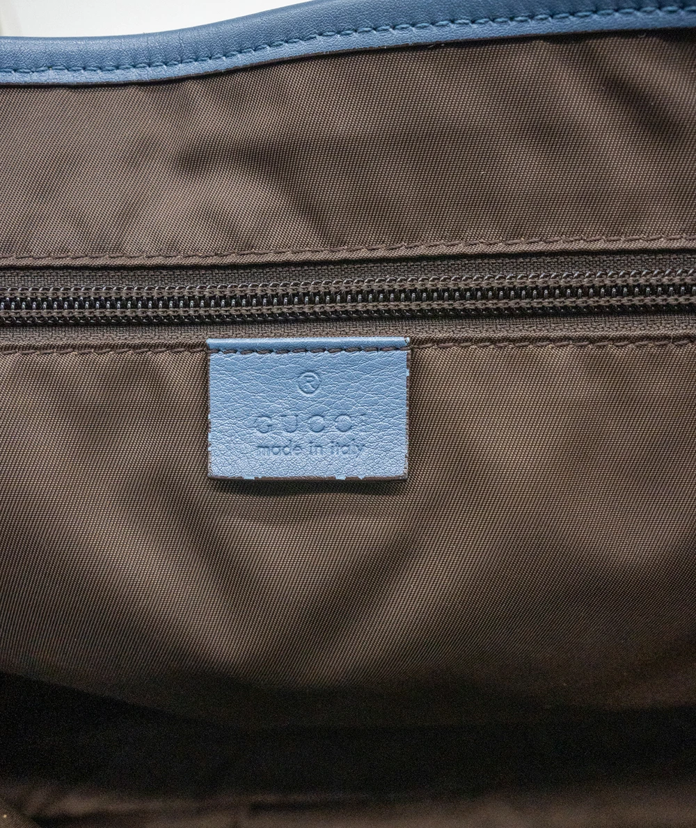 Gucci GG Beige/Light Blue Coated Canvas Star Diaper Messenger Bag