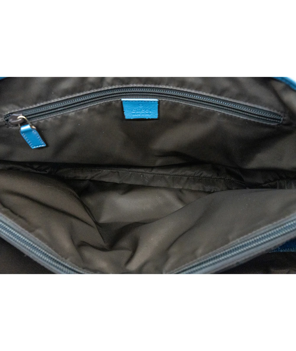 Gucci GG Beige/Light Blue Coated Canvas Star Diaper Messenger Bag