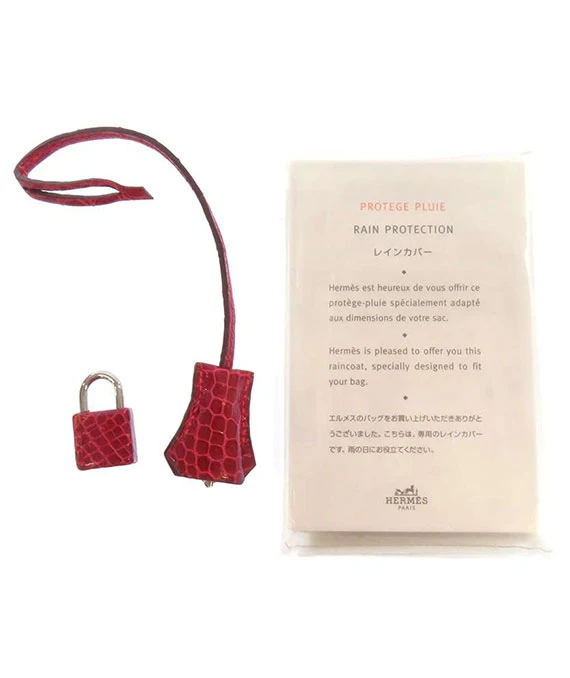 Hermes 2004 Porosus Crocodile Leather Birkin Handbag size 30 in Blaze with Palladium Hardware