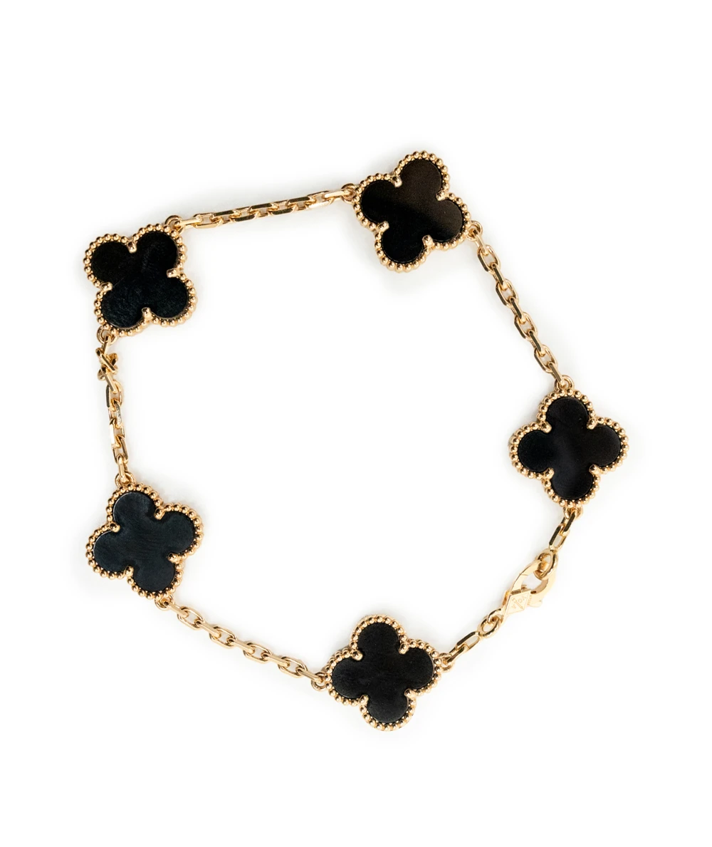 Van Cleef & Arpels Alhambra 5 Motif Bracelet in 18k Yellow Gold
