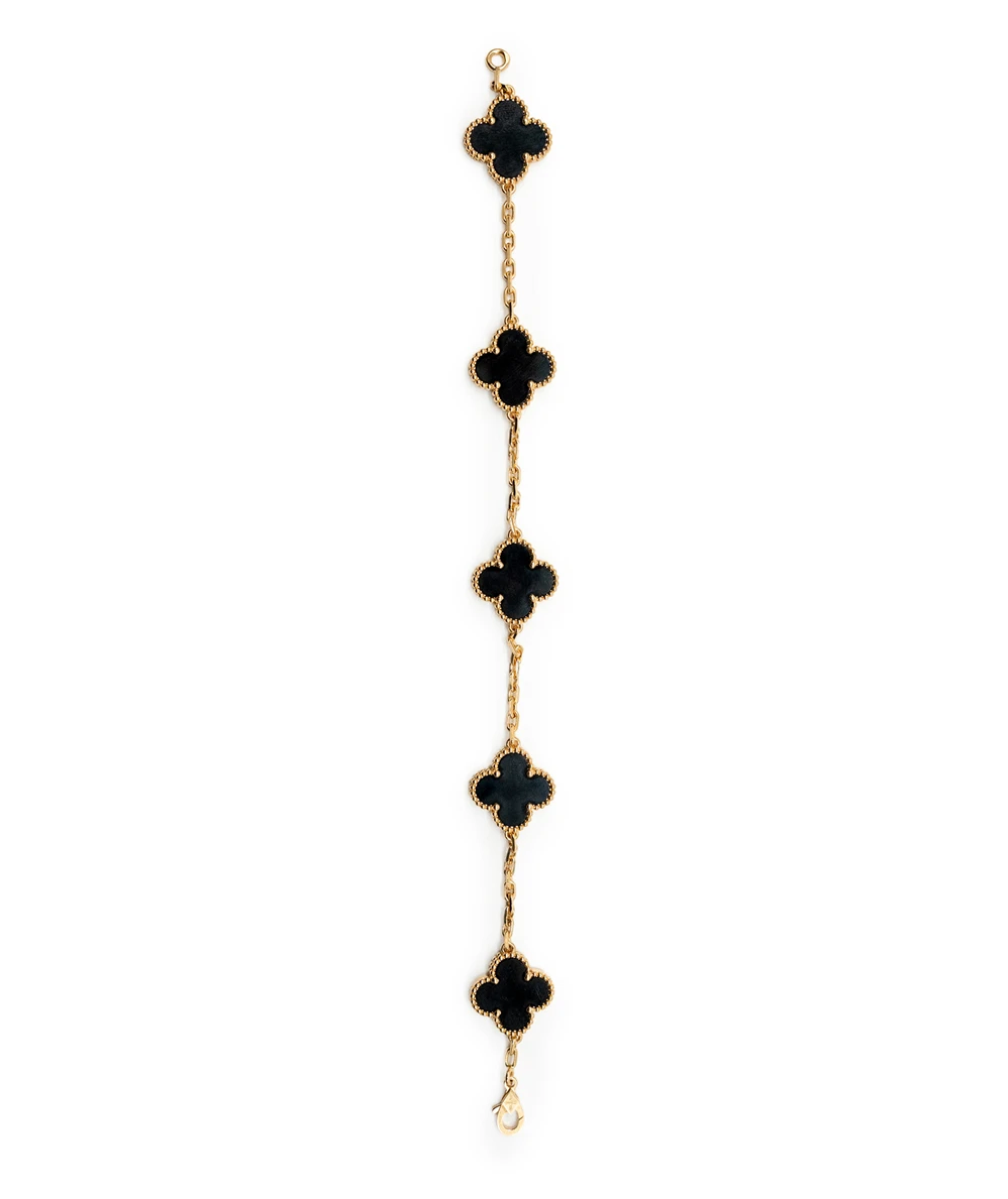 Van Cleef & Arpels Alhambra 5 Motif Bracelet in 18k Yellow Gold
