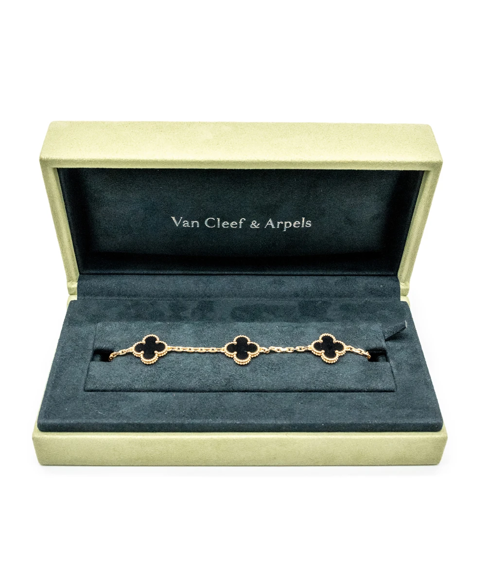 Van Cleef & Arpels Alhambra 5 Motif Bracelet in 18k Yellow Gold