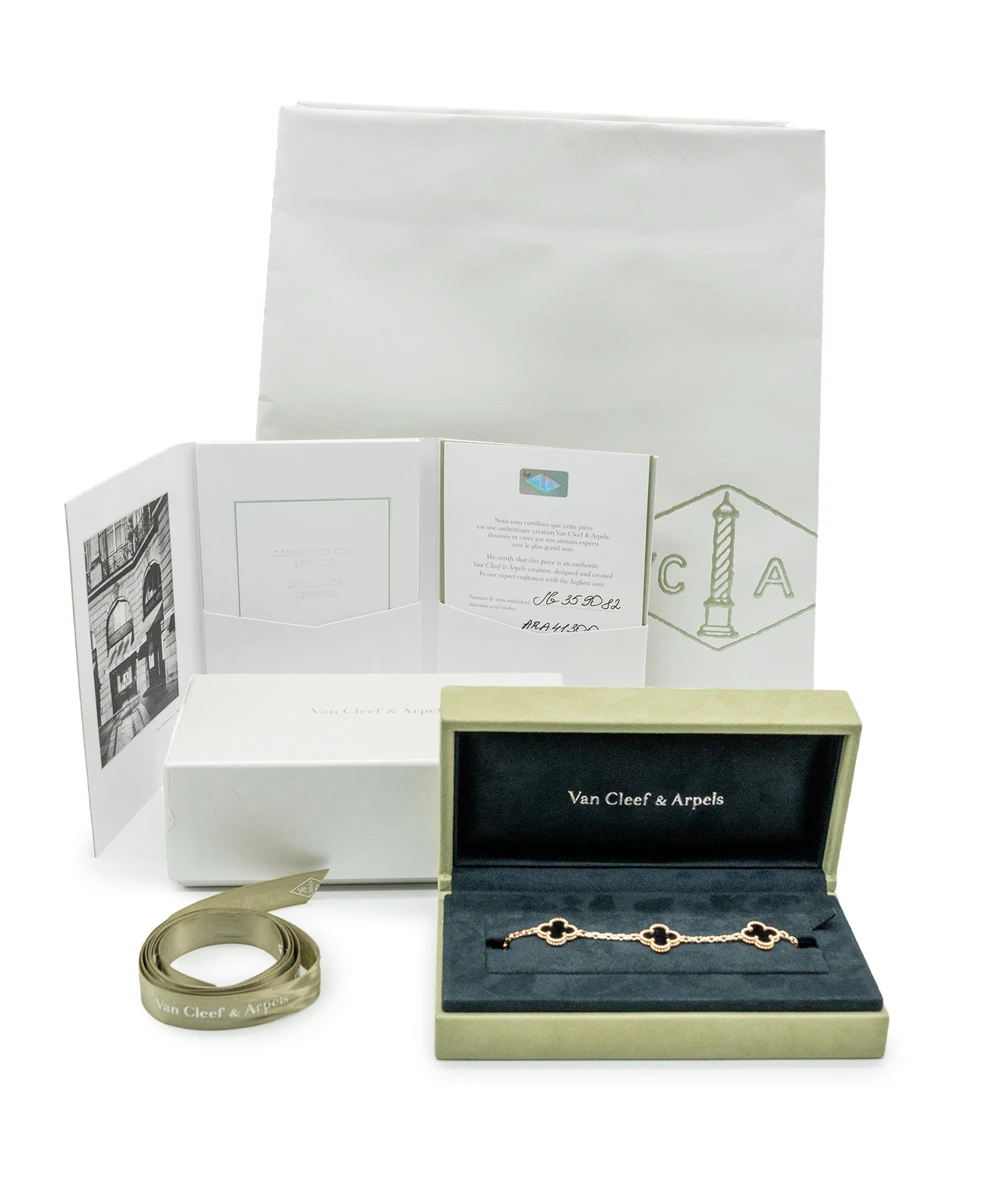 Van Cleef & Arpels Alhambra 5 Motif Bracelet in 18k Yellow Gold