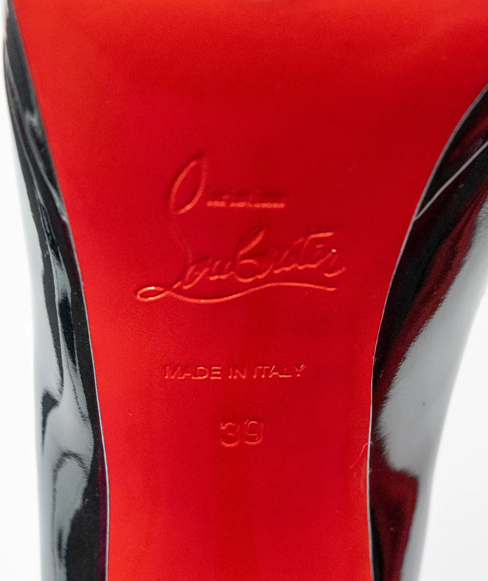 Christian Louboutin Size 39 Black Patent Leather Pigalle Plato Pointed Toe Pumps