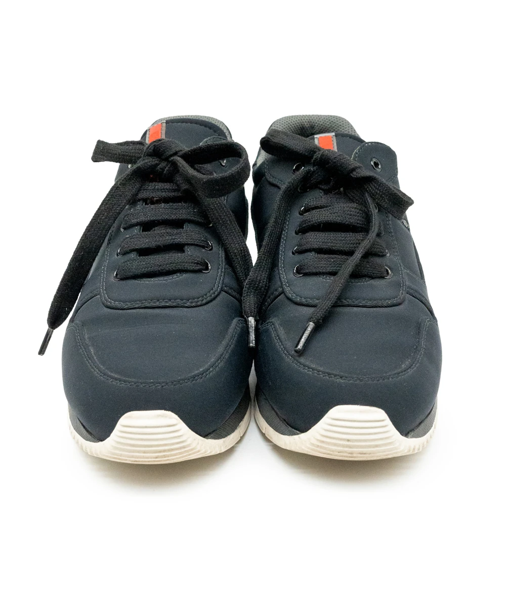 Prada Size 38 Sport Dark Blue Nylon Low-Top Sneakers with White/Black Sole