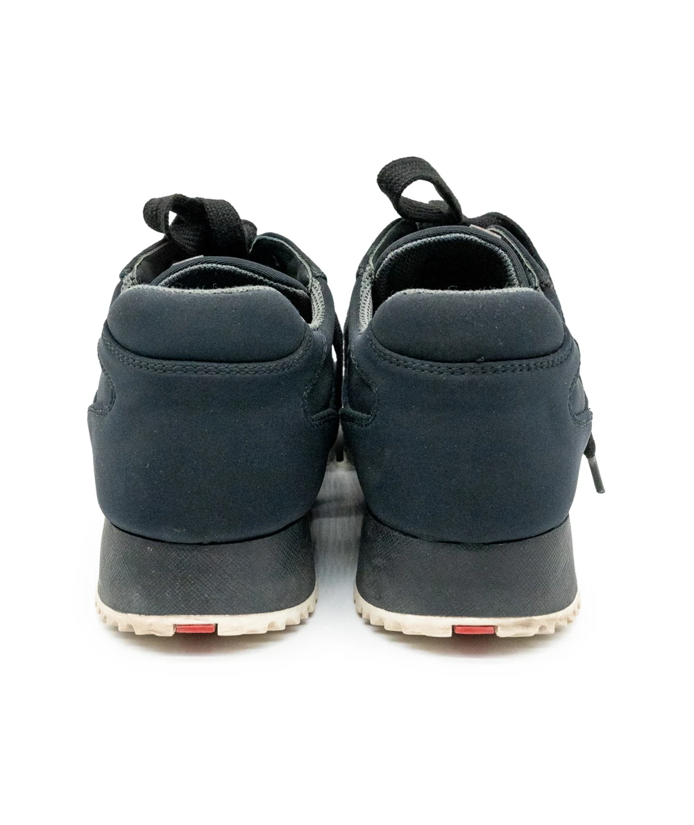 Prada Size 38 Sport Dark Blue Nylon Low-Top Sneakers with White/Black Sole