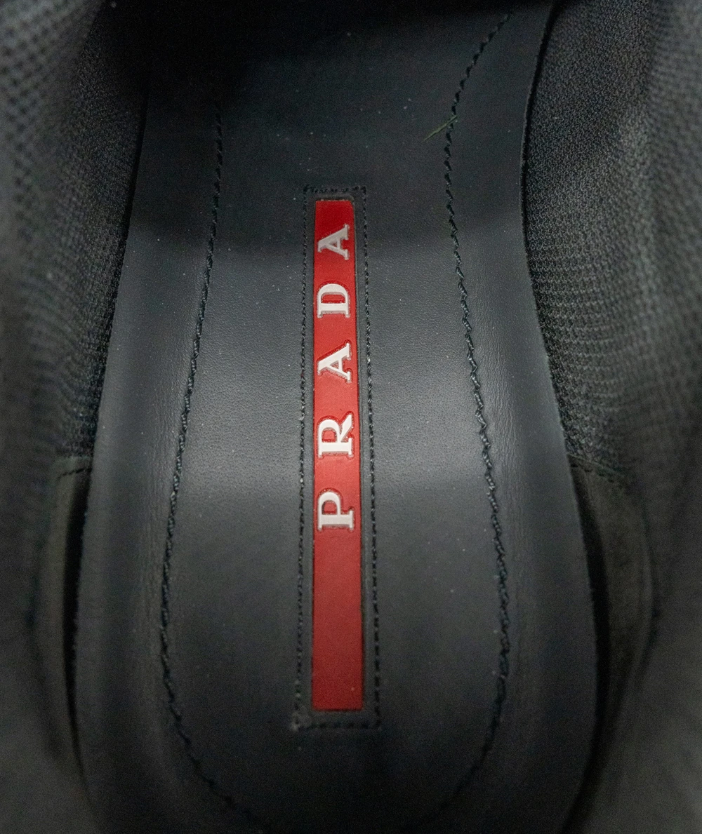 Prada Size 38 Sport Dark Blue Nylon Low-Top Sneakers with White/Black Sole