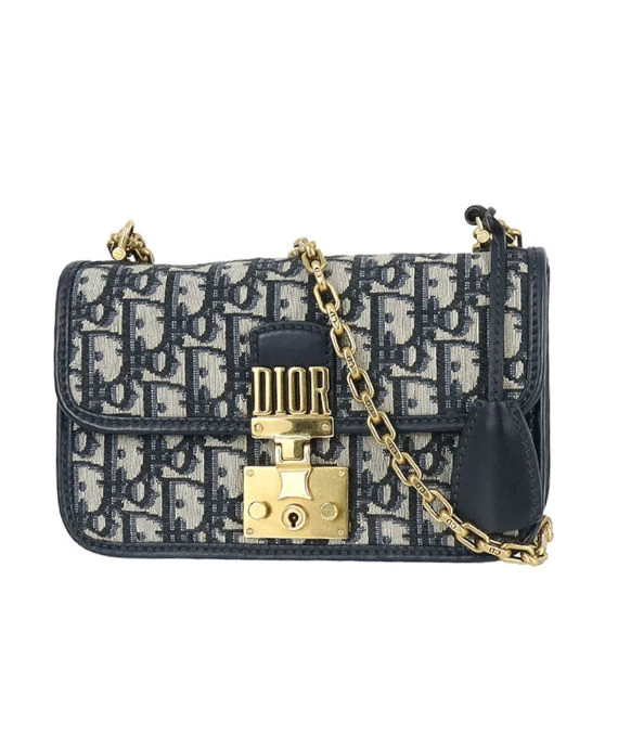 Dior Oblique Canvas and Leather Dioraddict Flap Chain Bag