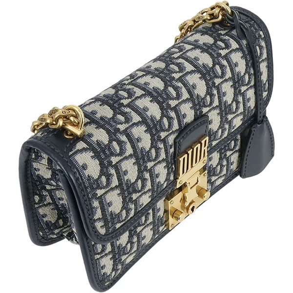 Dior Oblique Canvas and Leather Dioraddict Flap Chain Bag