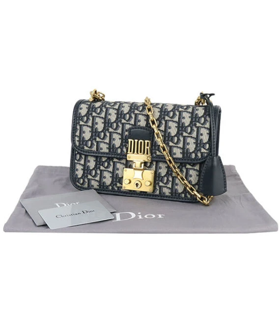Dior Oblique Canvas and Leather Dioraddict Flap Chain Bag