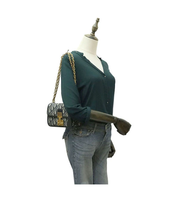 Dior Oblique Canvas and Leather Dioraddict Flap Chain Bag