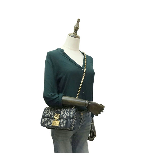 Dior Oblique Canvas and Leather Dioraddict Flap Chain Bag
