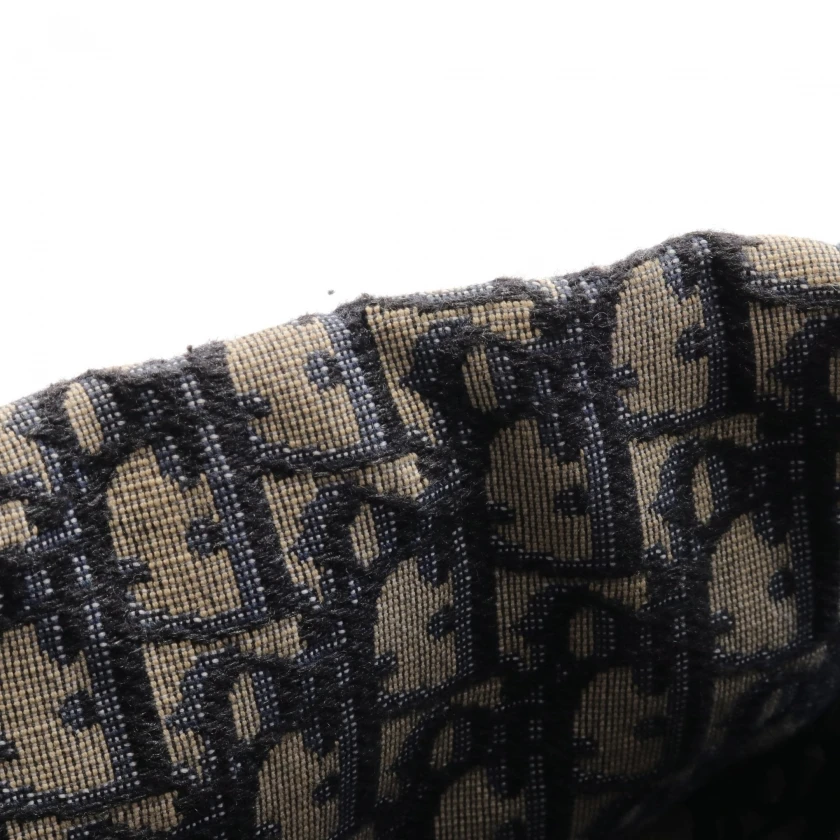 Dior Navy Blue Wicker Oblique Medium Lady Dior Handbag