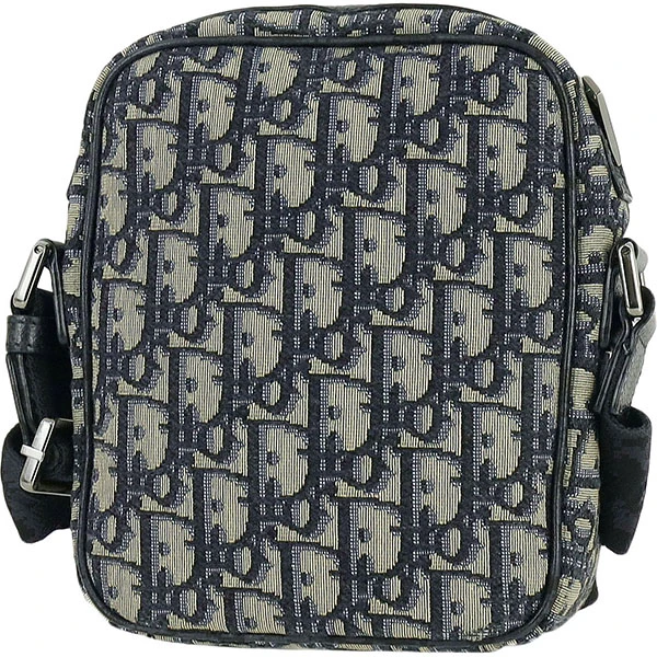 Dior Beige Navy Oblique Jacquard Canvas Leather Mini Crossbody Men's Bag