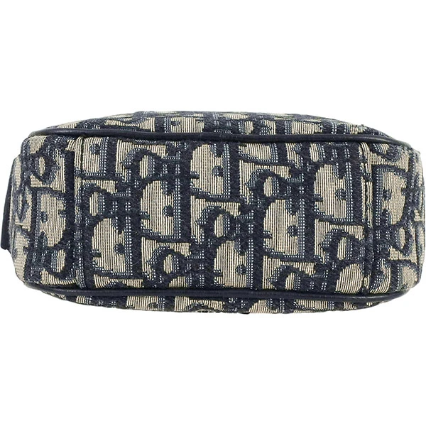 Dior Beige Navy Oblique Jacquard Canvas Leather Mini Crossbody Men's Bag