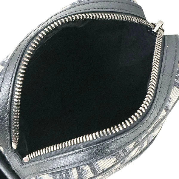 Dior Beige Navy Oblique Jacquard Canvas Leather Mini Crossbody Men's Bag