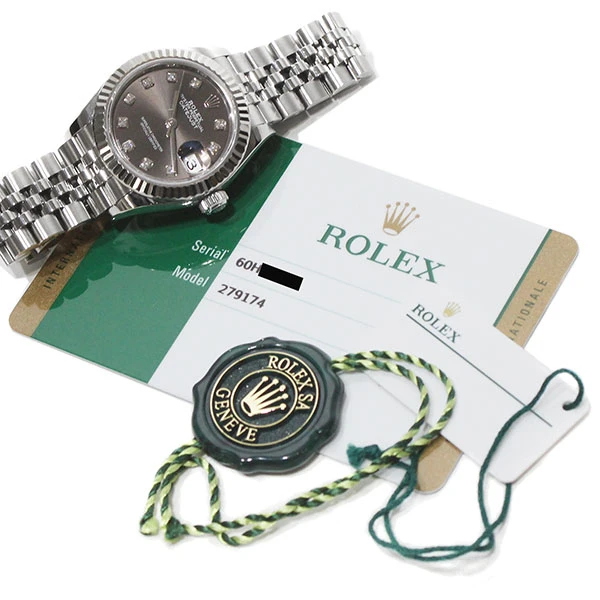 Rolex Datejust 279174G 10P Diamond Dark Gray Dial