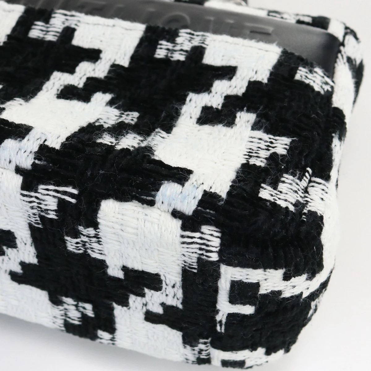 Dior White/ Black Houndstooth Caro Small Chain Shoulder Bag