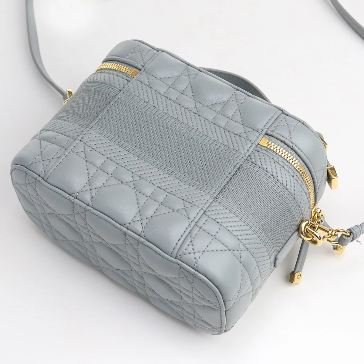 Christian Dior Travel Vanity Small Grey Lambskin Handbag