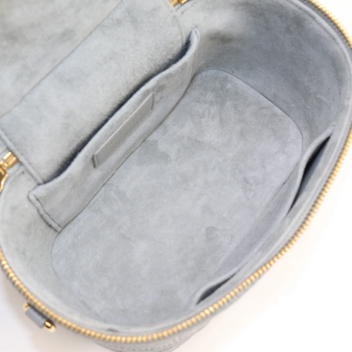 Christian Dior Travel Vanity Small Grey Lambskin Handbag