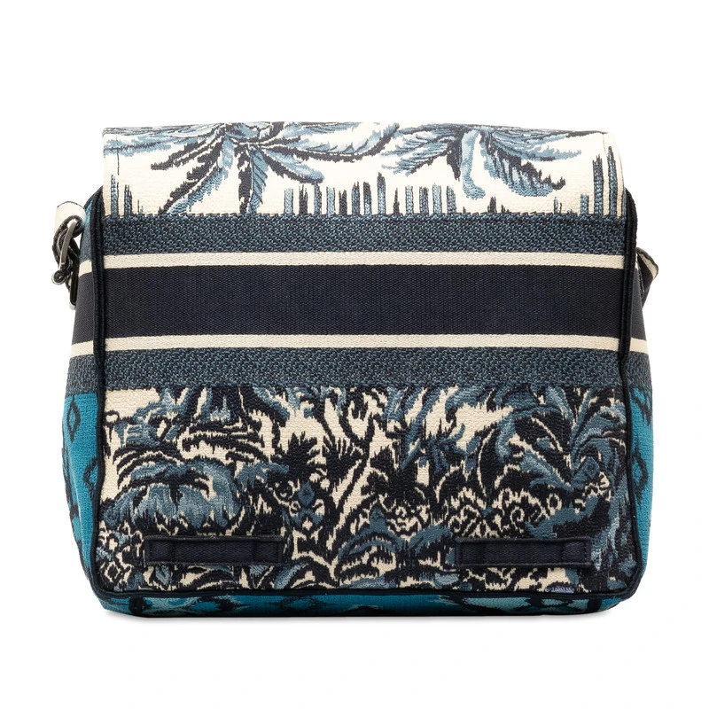 Dior Blue Large Embroidered Palm Tree Diorcamp Messenger Bag