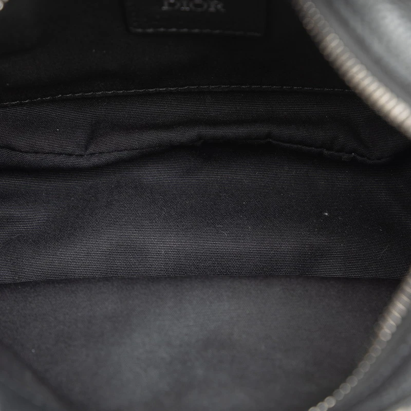 Dior Black/Beige Oblique Canvas Jacquard Leather Trotter Saddle Pouch Shoulder Bag