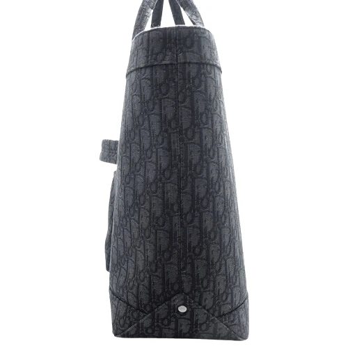 Christian Dior Canvas Black Oblique Tote Bag