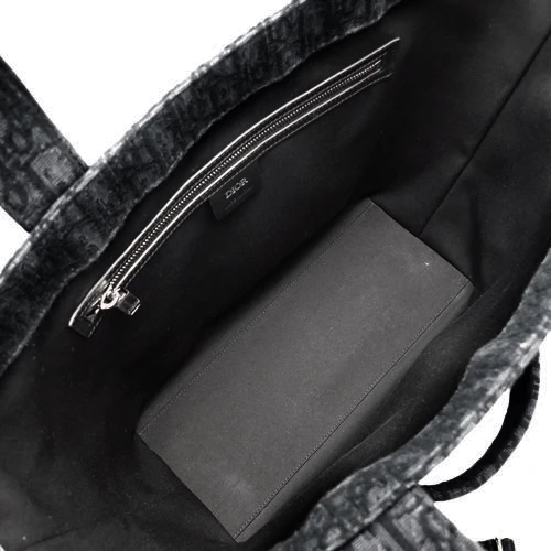 Christian Dior Canvas Black Oblique Tote Bag