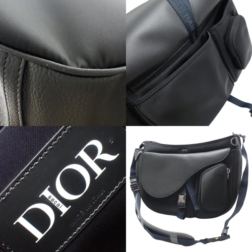 Dior x Sacai Soft Black Saddle Crossbody Bag