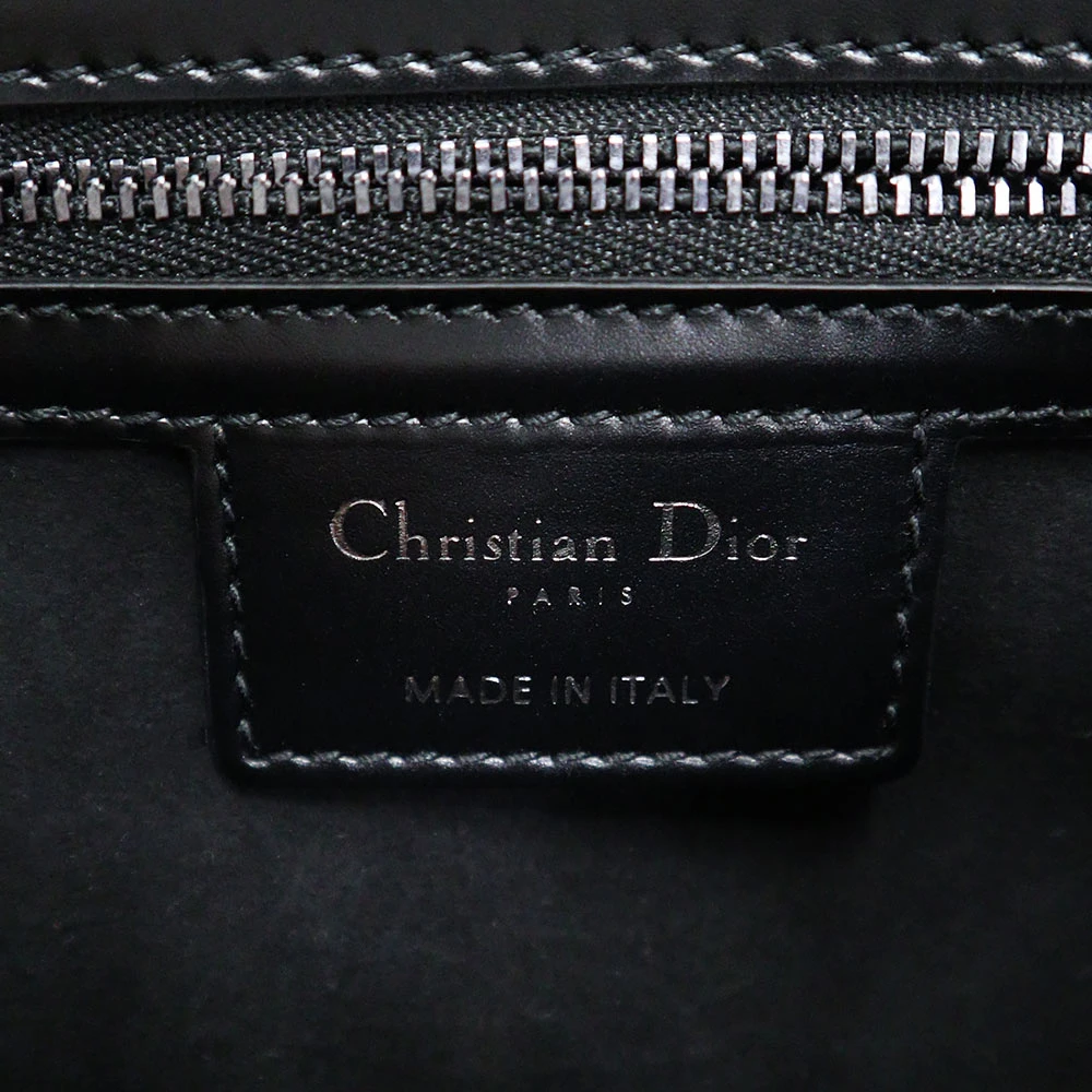 Dior Black Calfskin Leather Small Macrocannage Diorcamp Messenger Bag