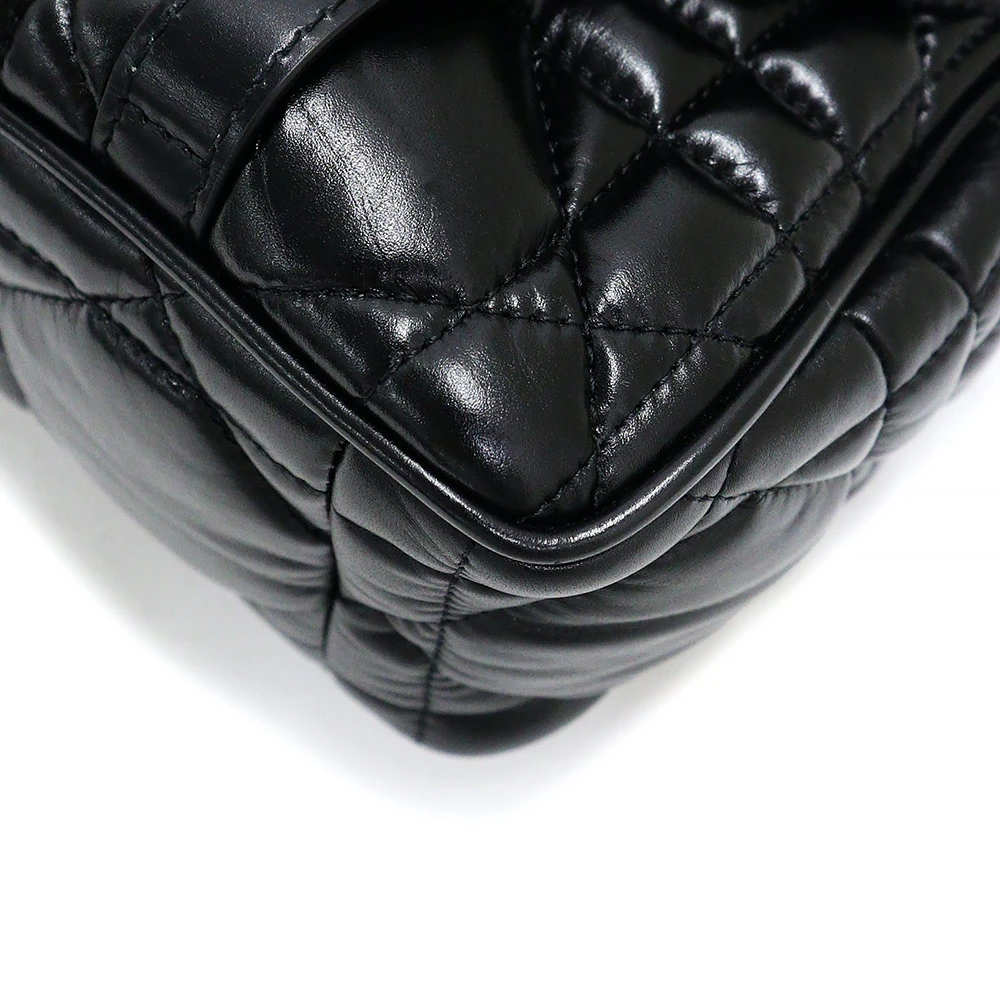 Dior Black Calfskin Leather Small Macrocannage Diorcamp Messenger Bag