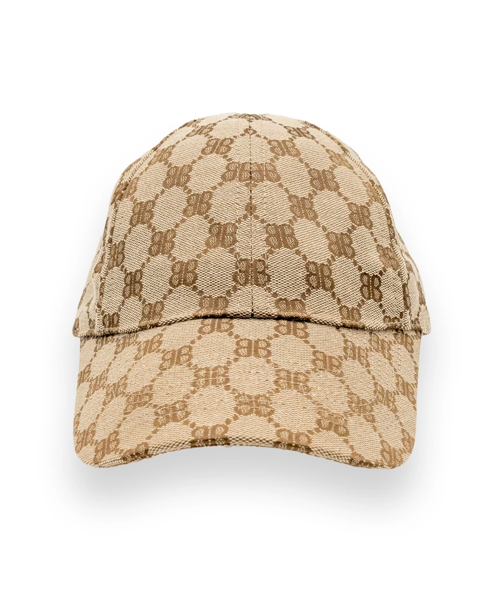 Balenciaga x Gucci Size S Beige/Ebony Web Detail Original Canvas Baseball Hat