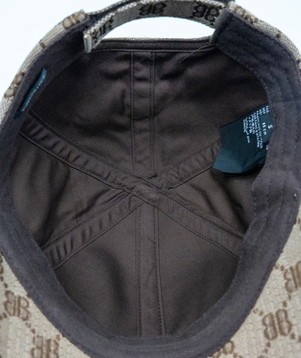 Balenciaga x Gucci Size S Beige/Ebony Web Detail Original Canvas Baseball Hat