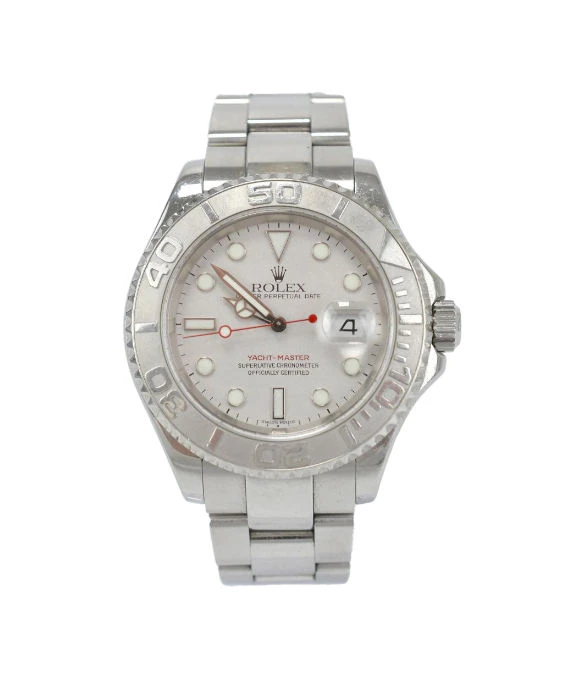 Rolex Silver Stainless Steel Yacht-Master 16622 Men's Wristwatch 40 mm